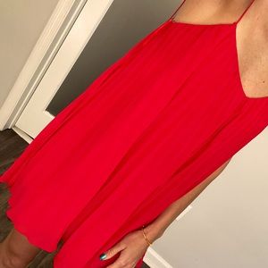Red short summer dress